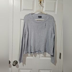 Wooden Ships Light Blue Distressed Sweater S/M